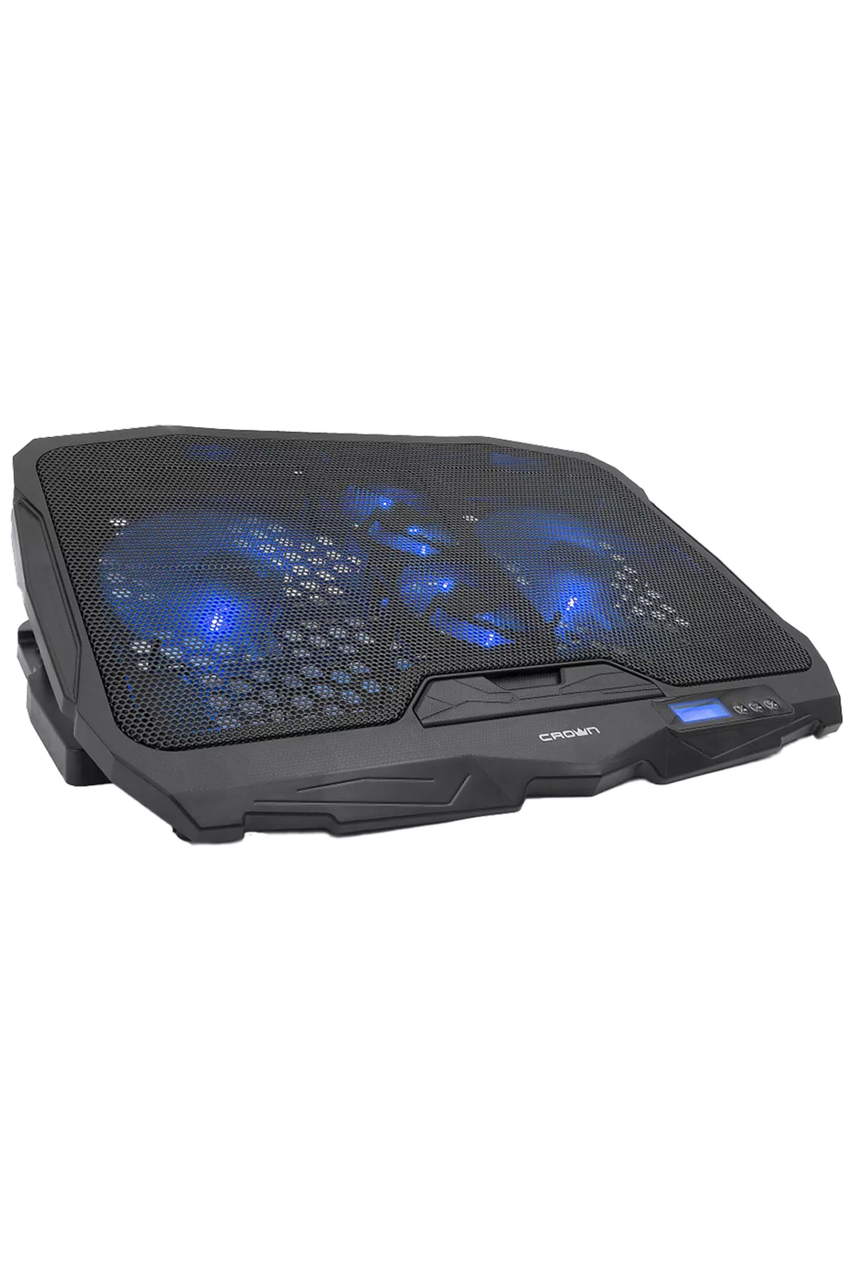 Crown Micro CMLS-01 Blue 4 Fanlı Led Aydınlatmalı LCD Gösterge Panelli,Notebook Soğutucu